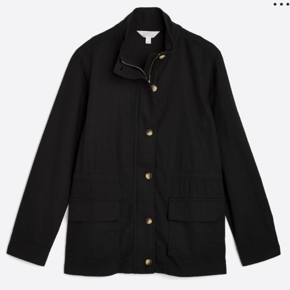 Market & Spruce Jackets & Blazers - NWT Market & Spruce Cara Linen Lightweight Cargo Jacket in Black